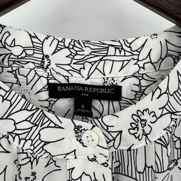 Banana Republic Womens Floral Print Long Sleeve Blouse S Small - Picture 4 of 7